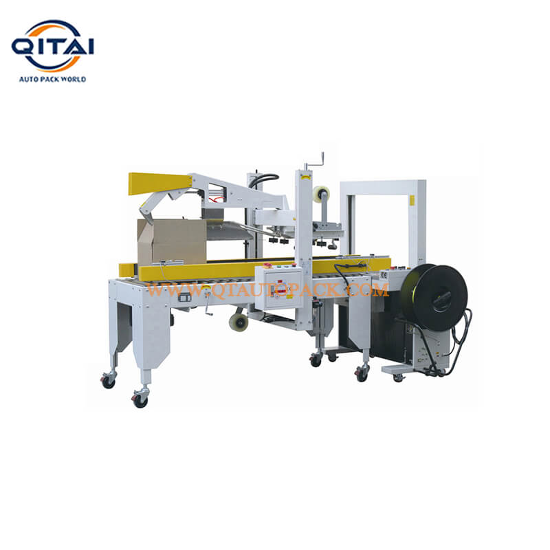 Carton flaps folding sealer and strapping machine